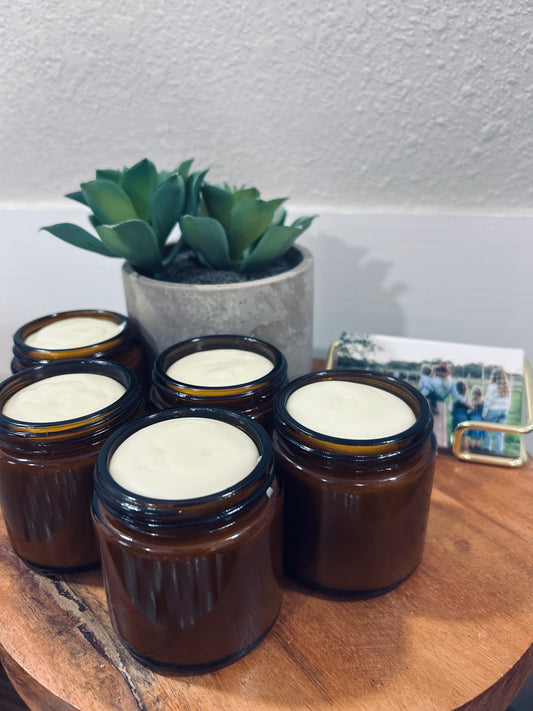 “Calm Glow” Magnesium Tallow Lotion-4oz Amber Glass Jar