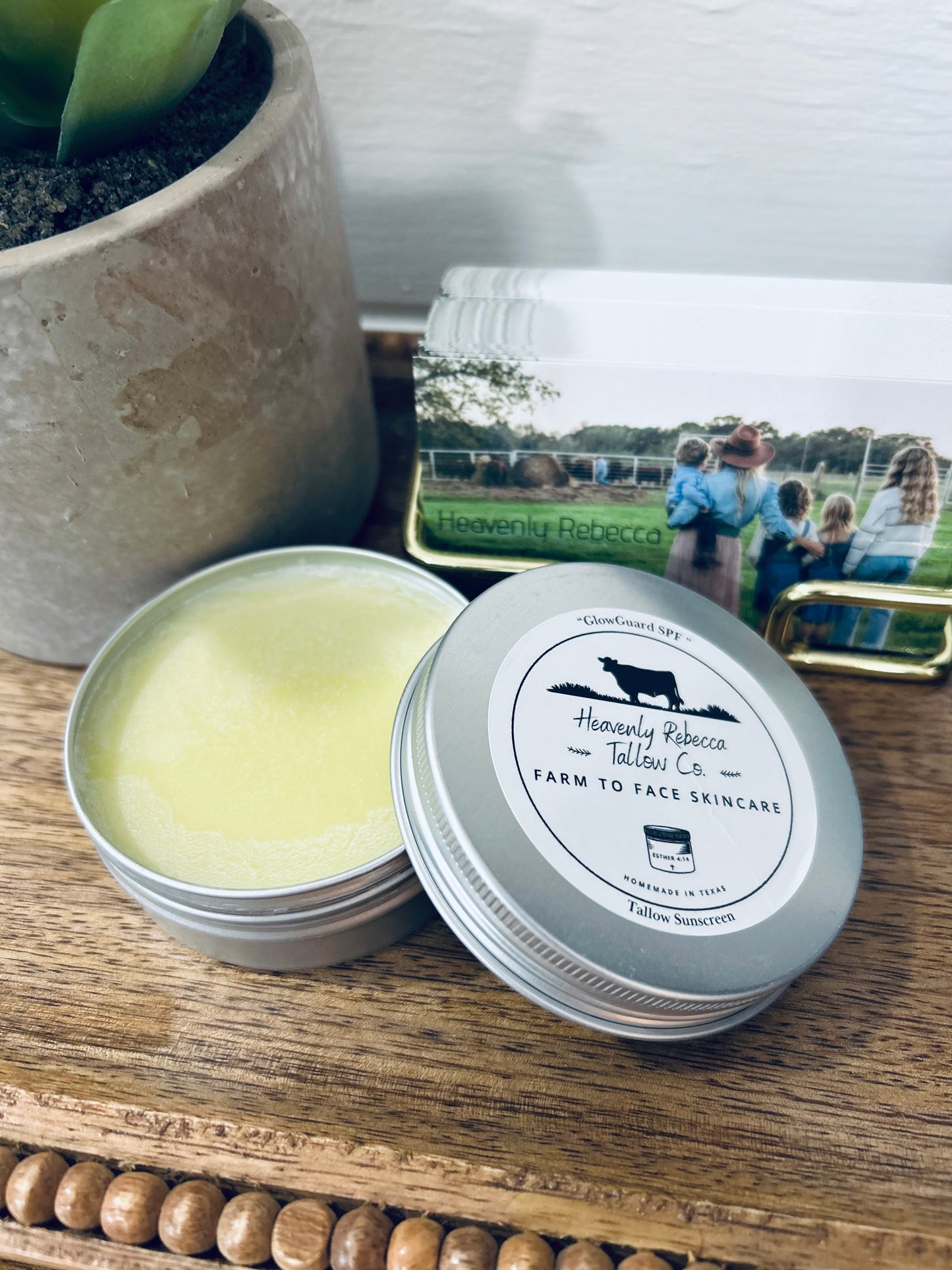 "GlowGuard SPF" Tallow Sunscreen 2oz Tin