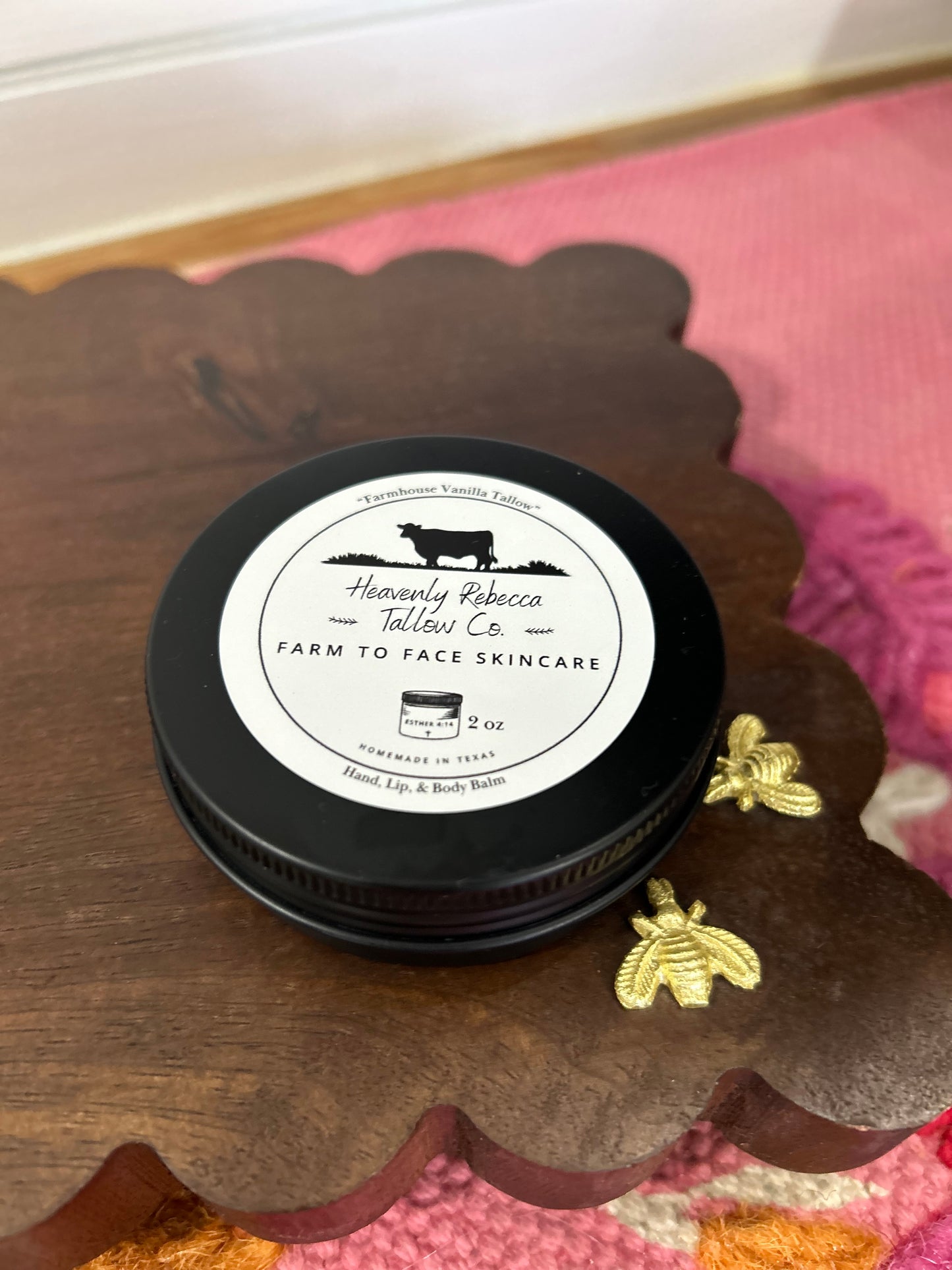 “Farmhouse Vanilla Tallow-” Hand, Lip & Body Balm 2oz tin can
